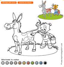 Dagobert fait des bêtises - coloriage âne, jeu gratuit