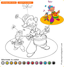 Coloriage clowns - Mystie et Dagobert en Allemagne, jeu gratuit